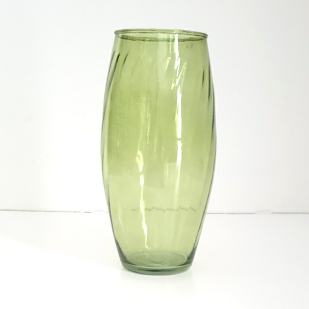 Green Glass Vase 7.75" Tall
